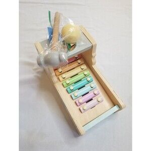 Coco Village Wood Ball & Mallet Music Toy Removable Rainbow Xylophone Ages 1+